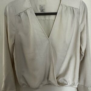 A New Day Cream V-Neck Blouse